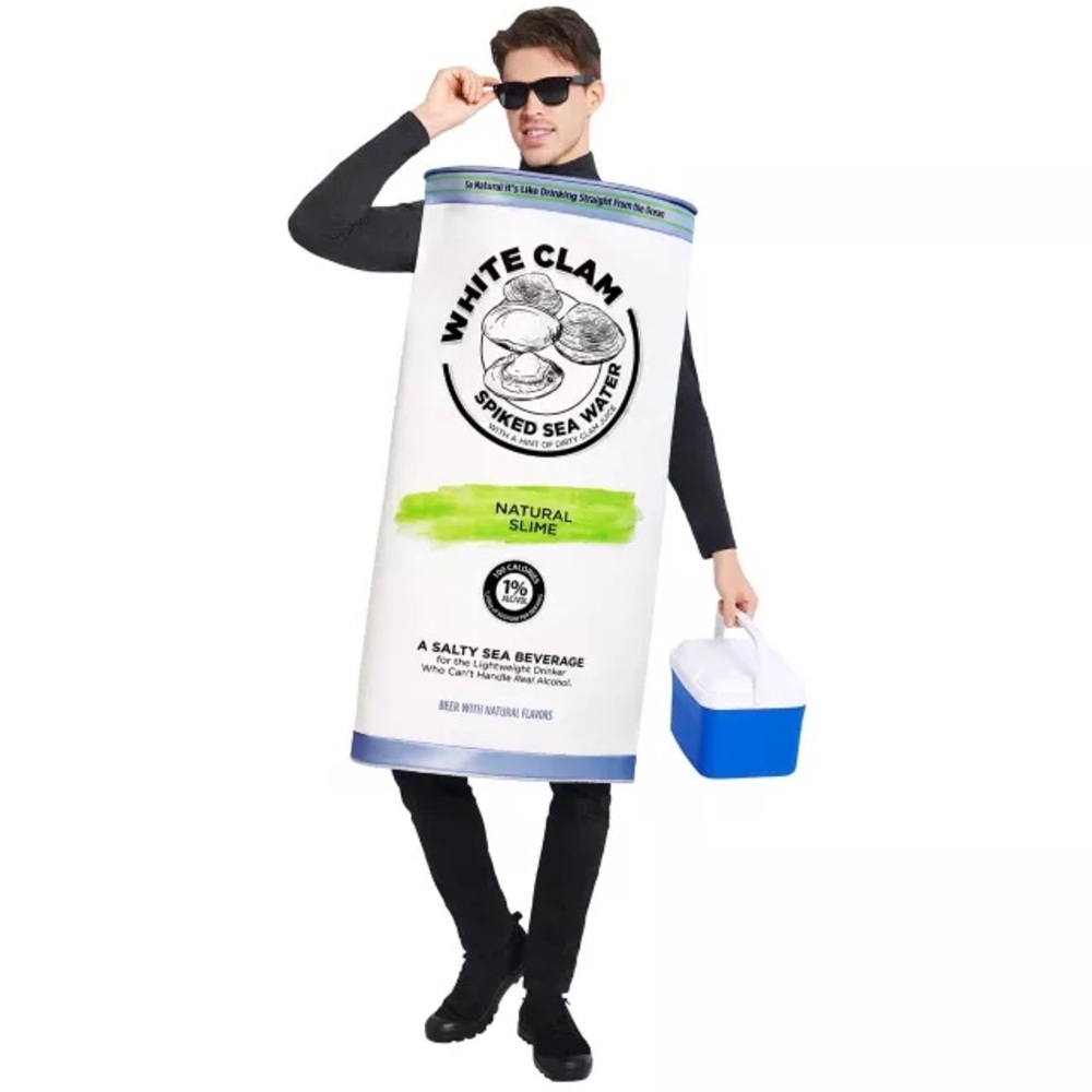 Spirit White Clam Party Costume - White and Blue (one size fits most) NEW